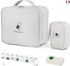 2 Pièces Trousse de Secours Vide avec 2 Pcs Pilulier, Étanche Sac de Médecine Po