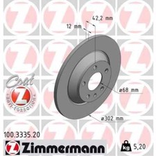 ZIMMERMANN 2x Disques de Frein Arrière Ø302 MM pour Audi A6 Toute 4FH C6 3.0