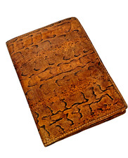 PORTE DOCUMENT ANCIEN EN PEAU