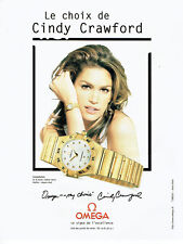 Publicité Advertising 018  1998  montre Omega constellation or & Cindy Crawford