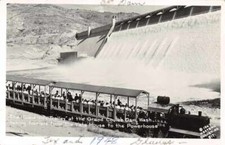 Grand Coulee Dam Washington Toonerville Trolley Real Photo Postcard AA10655