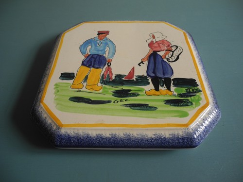 Ancien dessous plat faïence - plat,