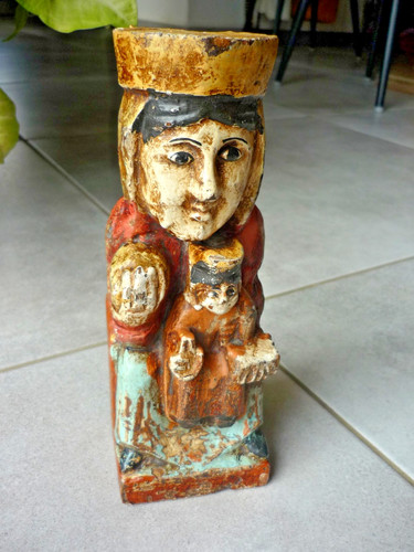 Vierge enfant bois peint - à,