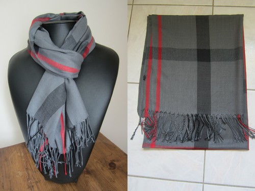 Echarpe tartan gris anthracite - echarpe,
