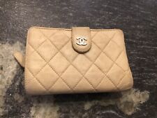 Authentique porte feuille compagnon cuir beige Chanel 