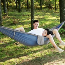 Portable Camping Travel Hammock Hanging Bed With Mosquito Net (Gray Blue)