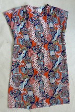 Venterol Paris robe vintage boutons dorés années 80 imprimée légère 50 5XL