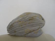 bonnet turban argenté et doré