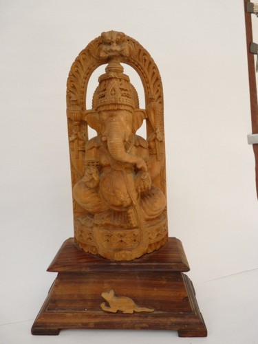 Ganesh hindou bois sculpté - ganesh,