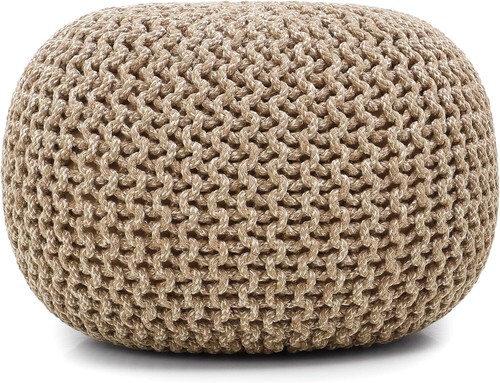 Round pouf ottoman boho - pouf,