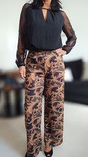 Pantalon palazzo Imprimé Cachemire Zara NEUF 36 38