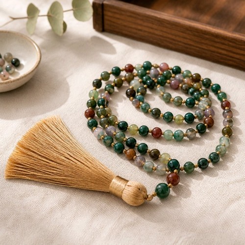 Mala 108 perles agate - perles, d'agate