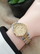 Montre Femme Vintage Watch SWANSON Gourmette Métal Plaqué OR Classique Quartz