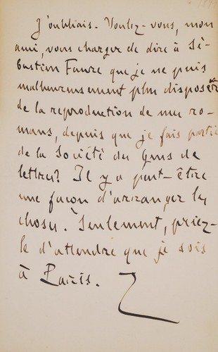 Emile zola lettre autographe - lettre,