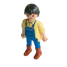 PLAYMOBIL * ECURIE * Fermier Brun Salopette Bleue Bottes Marrons 5225 70166 