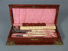 Ancien coffret à écriture, complet encrier, porte-plume etc. vers 1900 C435