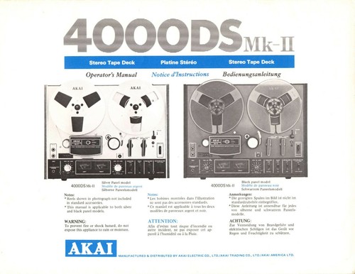 Manuel utilisation pour akai - manuel, d'utilisation