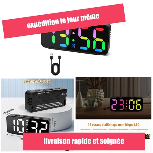 Réveil numérique led adiwo - numérique,