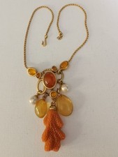 Rare Collier ras du cou doré avec pendentif vintage Nina Ricci