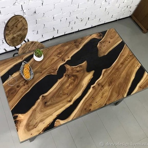 Dessus table époxy noir - dessus,