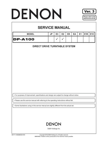 Service manuel instructions - service,