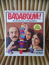 Badaboum ! jeu d'équilibre Parker complet 21 pièces en bois rétro vintage 80's