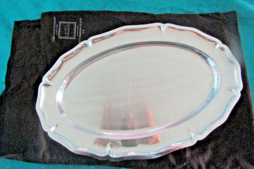 Plat ovale métal argenté - plat, en