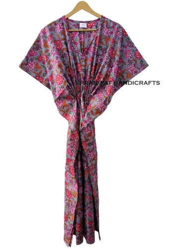 Robe caftan longue - , coton