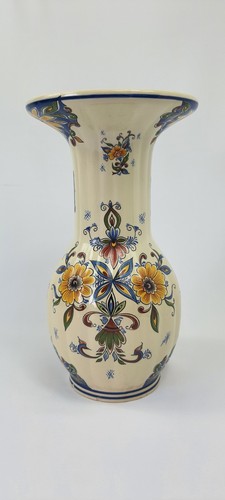 Vase cannelé delft faïence - vase,