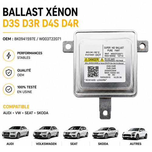 Ballast xénon 8k0941597e d3s - ballast,