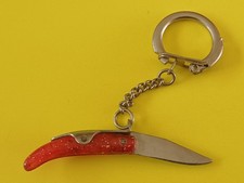 Porte clé années 60, petit canif pliant lame INOX (longueur déplié 6 cm)