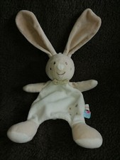 doudou lapin beige creme blanc etoile Sucre d'orge Etat neuf