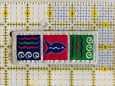 Ocean Patch Iron On...Fish/Waves/Waves..Sea Patch Blue/Green/Pink