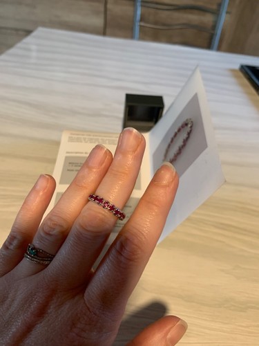 Bague gris carats rubis - 18,