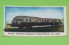 CHROMO 1956 S.A.F.B.A. PESEE AUTOMATIQUE LOCOMOTIVE #21 AUTORAIL RENAULT X-3600