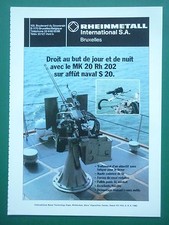 4/1980 PUB RHEINMETALL MK 20 RH 202 AFFUT NAVAL MARINE ORIGINAL FRENCH AD