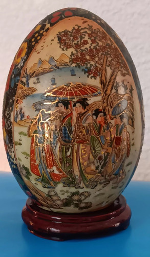 Oeuf porcelaine peint - peint, style