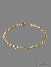 Bracelet Maille Jaseron 19CM En Plaqué Or 18 Carats 750/1000