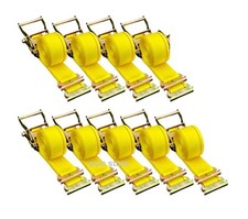 VEVOR Set 9 pcs Sangles à Cliquet Sangles d'Arrimage ceinture serrage jaune 5 cm