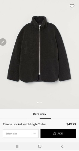 Dark grey fleece jacket - h&m,