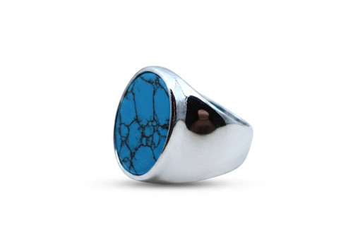 Bague solitaire homme ovale - bague,