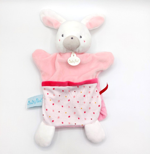 Doudou marionnette lapin rose