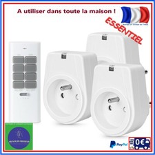 Set 3 Prises Electriques Programmables Telecommande Portee Radio 30M 12 Canaux 