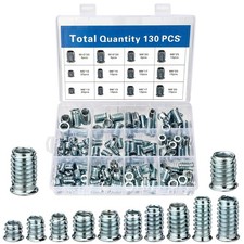 130 Pièces Insert Fileté M6/M8/M10 Insert Fileté Bois Écrous à Visser Manchon...