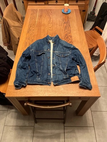 Veste jean fourrée vintage - veste,