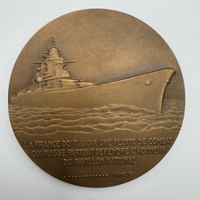 Médaille Ancienne Marine nationale - « Cuirassé Richelieu » - Bronze 68 mm