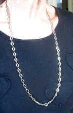 Grande Chaine superbe couleur or 76 cm maille grain de café bijou vintage 2016