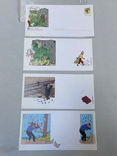 Neuf Enveloppe pré-affranchie + 3 cartes TINTIN HERGE Cigares du Pharaon 1999
