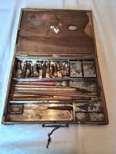 malette de peintre 1900 complète clé bacs et réservoirs en zinc très bon état