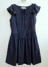 * LULU CASTAGNETTE*  Robe marine MC doublée - T. 14 ans